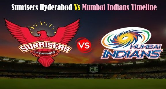 Sunrisers Hyderabad vs Mumbai Indians Timeline